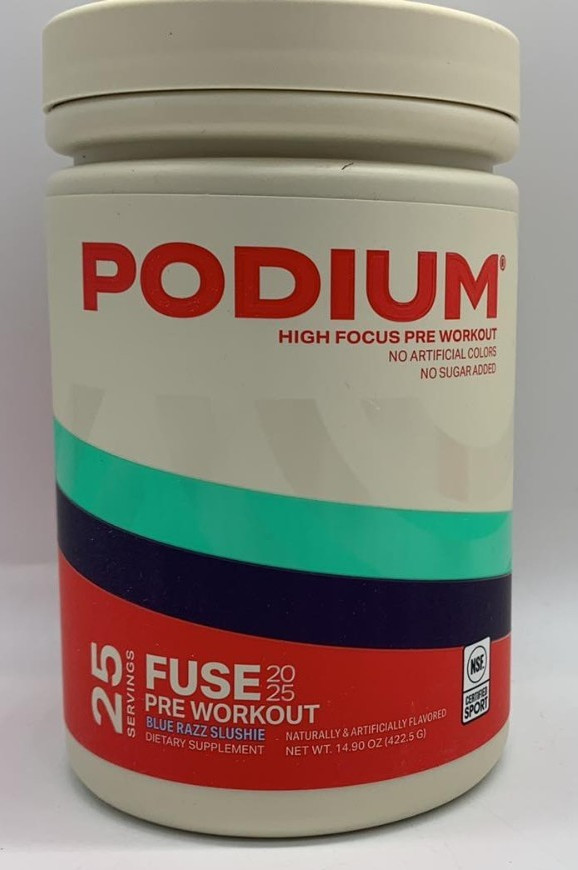Podium Fuse Pre-Workout ~ 14.9 OZ ~ Blue Razz Slushie FLVR ~ EXP 3/27 ~FAST SHIP