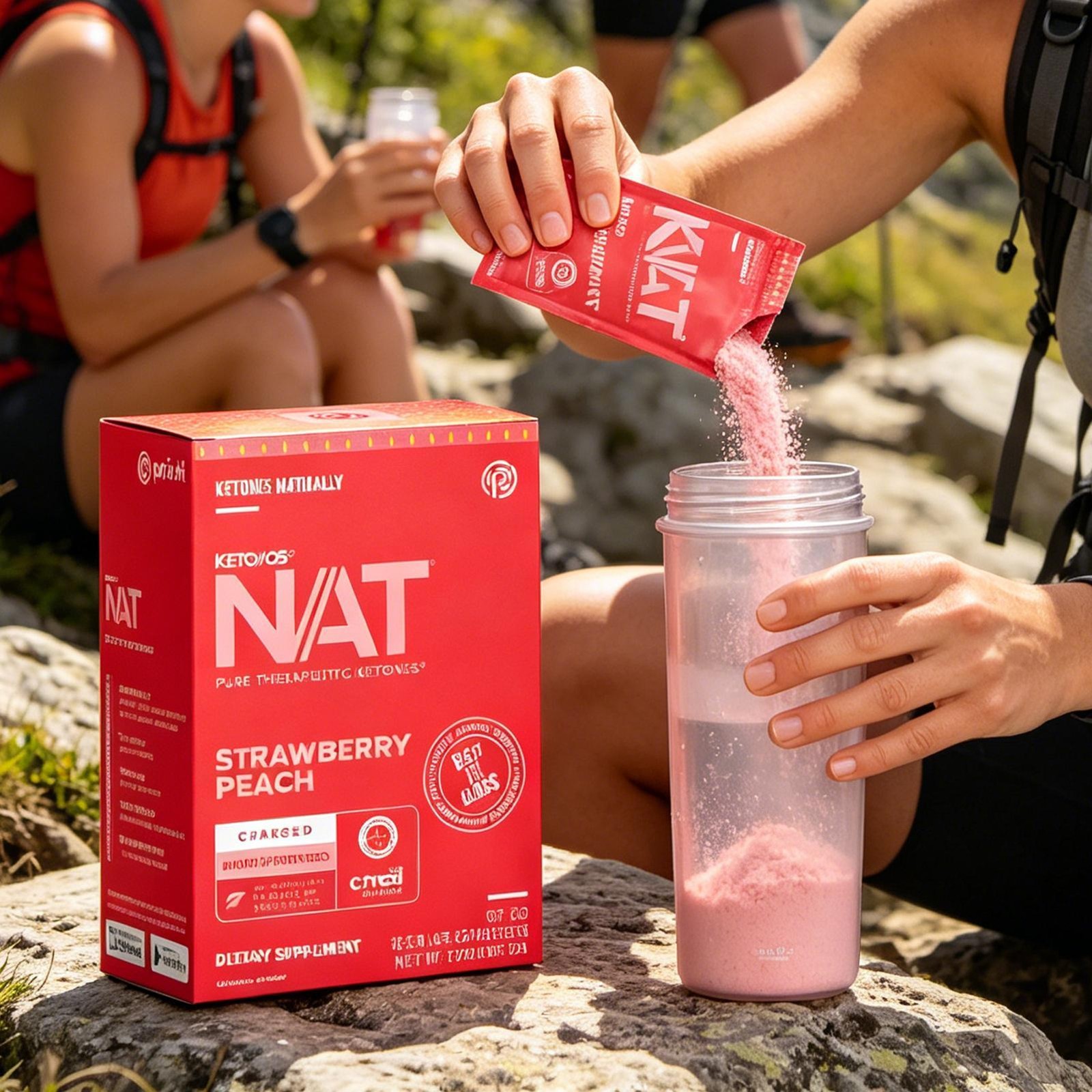 PRUVIT ketone drink Keto Nat STRAWBERRY PEACH Charged 20 pack