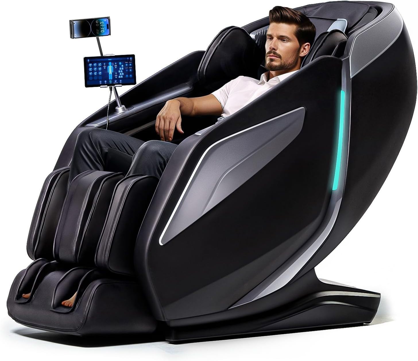 HealthRelife 4D Massage Chair Full Body Zero Gravity Recliner – 55“ SL-Track,15