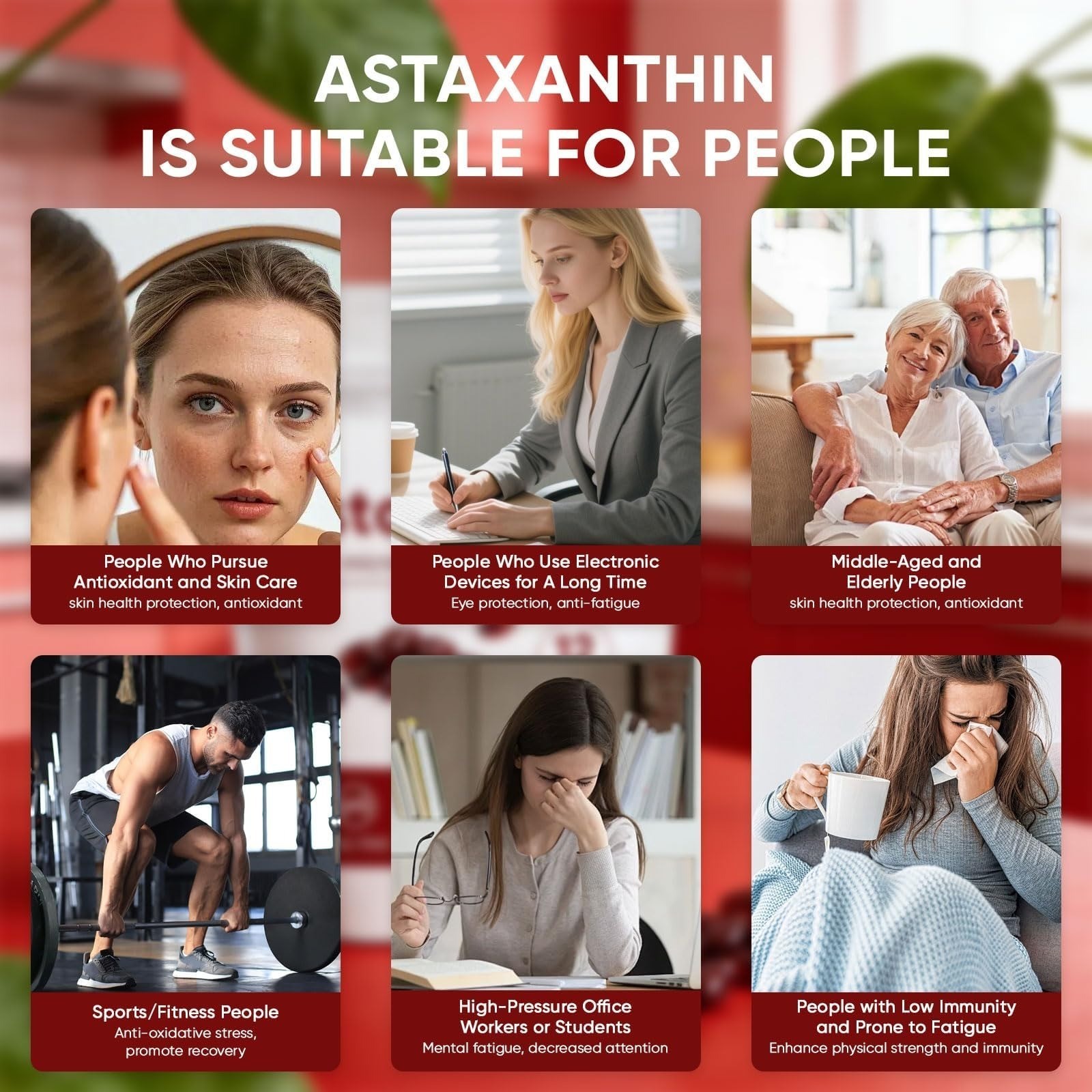 Awjsde Astaxanthin 12mg Softgels – Immune & Eye Support – 200 Count