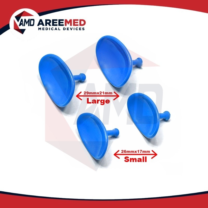 Corneal Eye Shield Stainless Steel Coated S+L Laser Eye Protector 4 Pcs