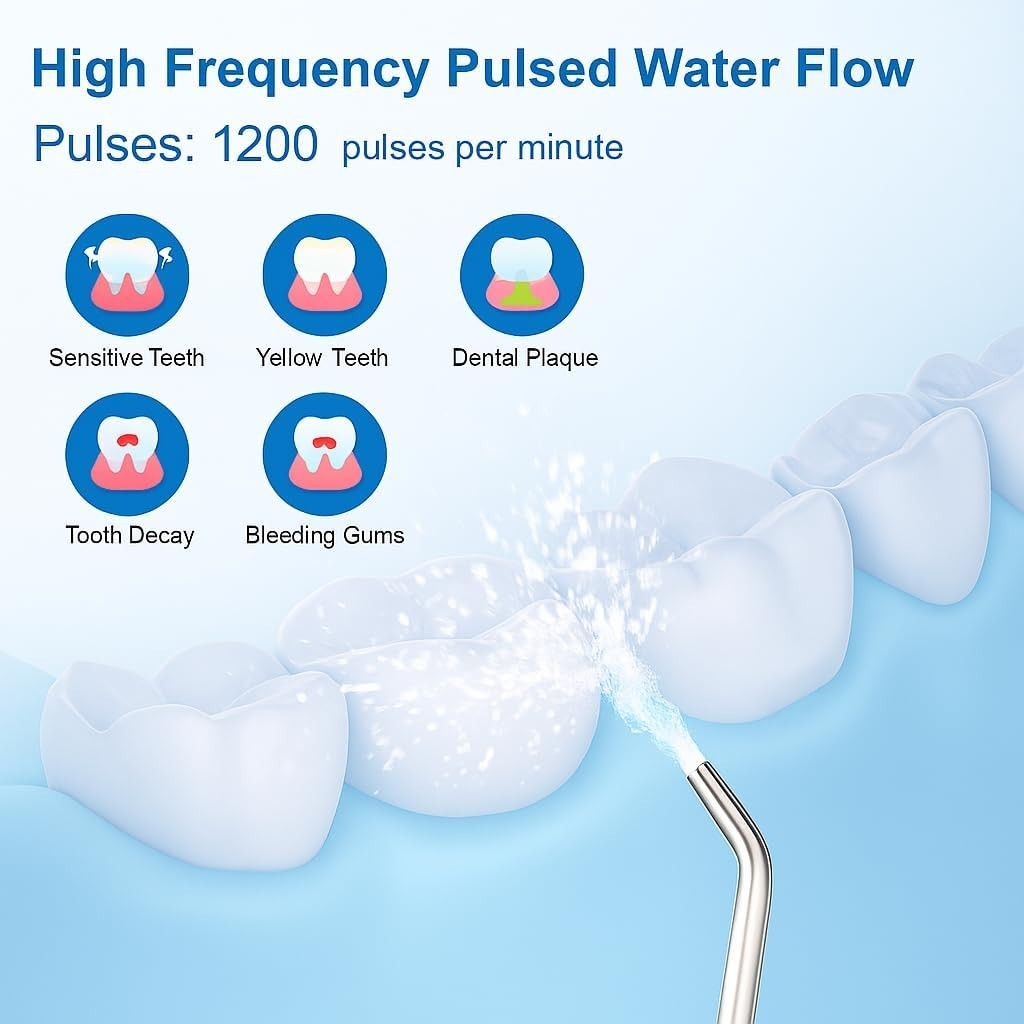 Lightweight Cordless Water Flosser with USB Charging and Waterproof Feature