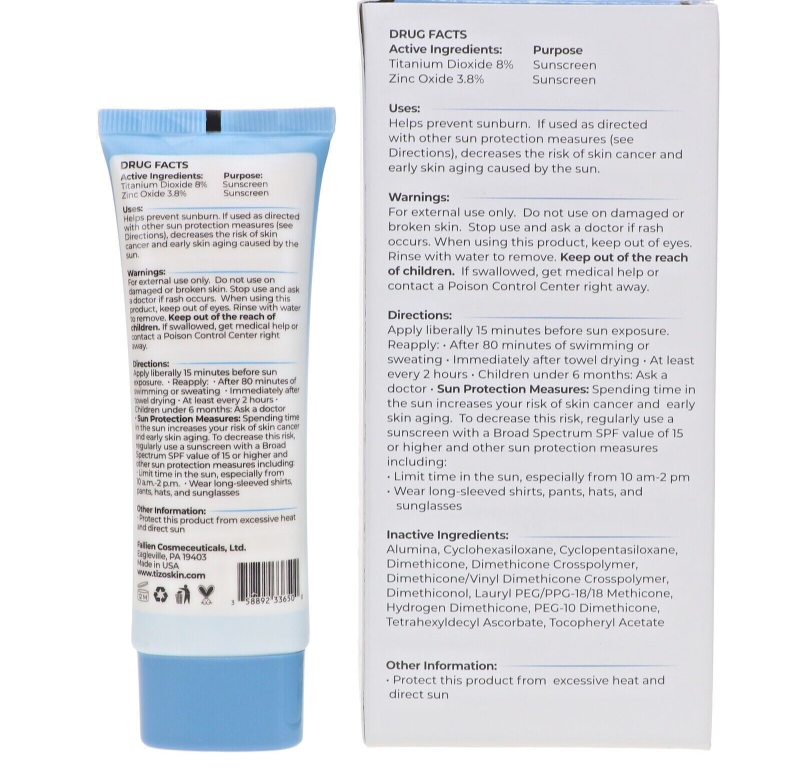 TIZO 2 Facial Mineral Sunscreen Non-Tinted SPF 40 1.75 oz Mineral SPF