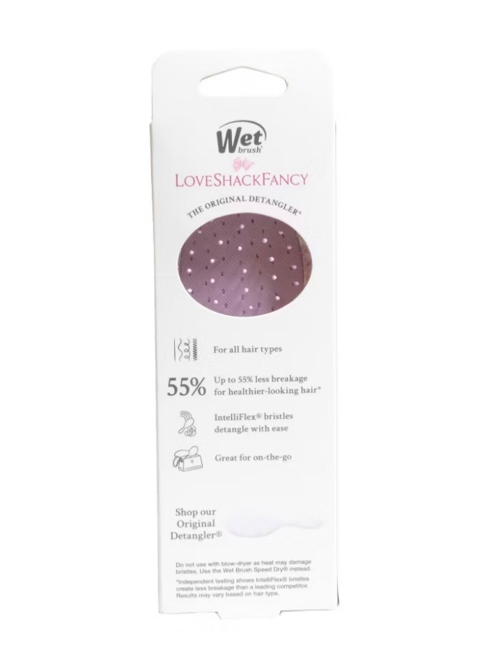 Wet Brush LoveShackFancy Mini Detangler Paddle Brush Floral White/Pink