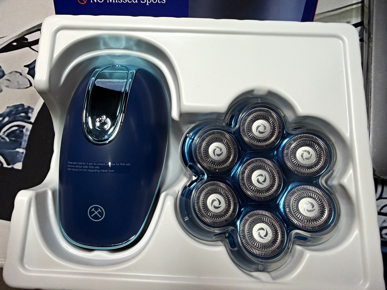 Dollar Shave Club For Your Head Shaver 7-Head Rotary Wet/Dry Cordless USB Blue