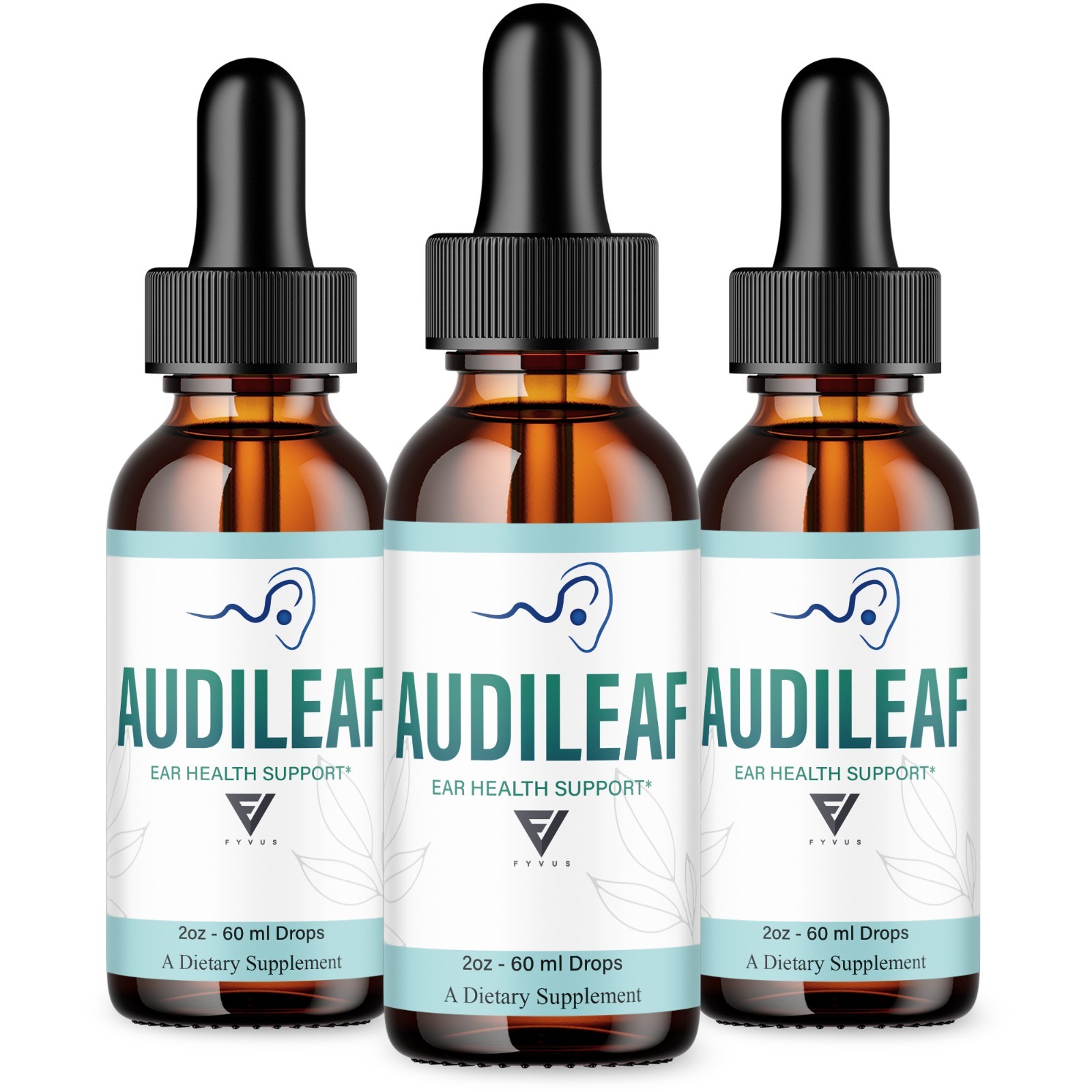 (3 Pack) Audileaf Drops, Audileaf Tinnitus Support Liquid Supplement (6oz)