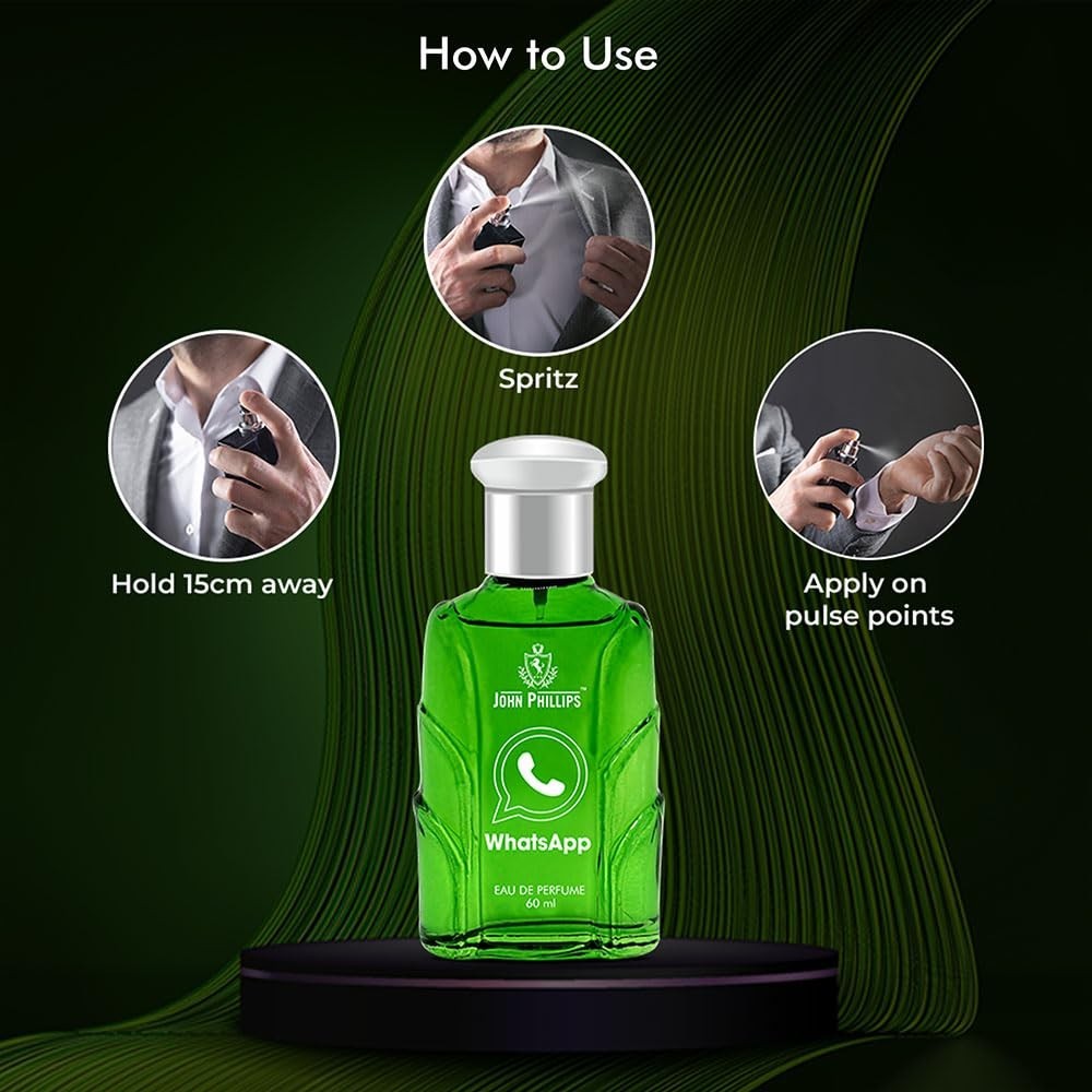 JOHN PHILLIPS Whatsapp Eua De Long-Lasting Perfume for Men (60ml) Pack of 1