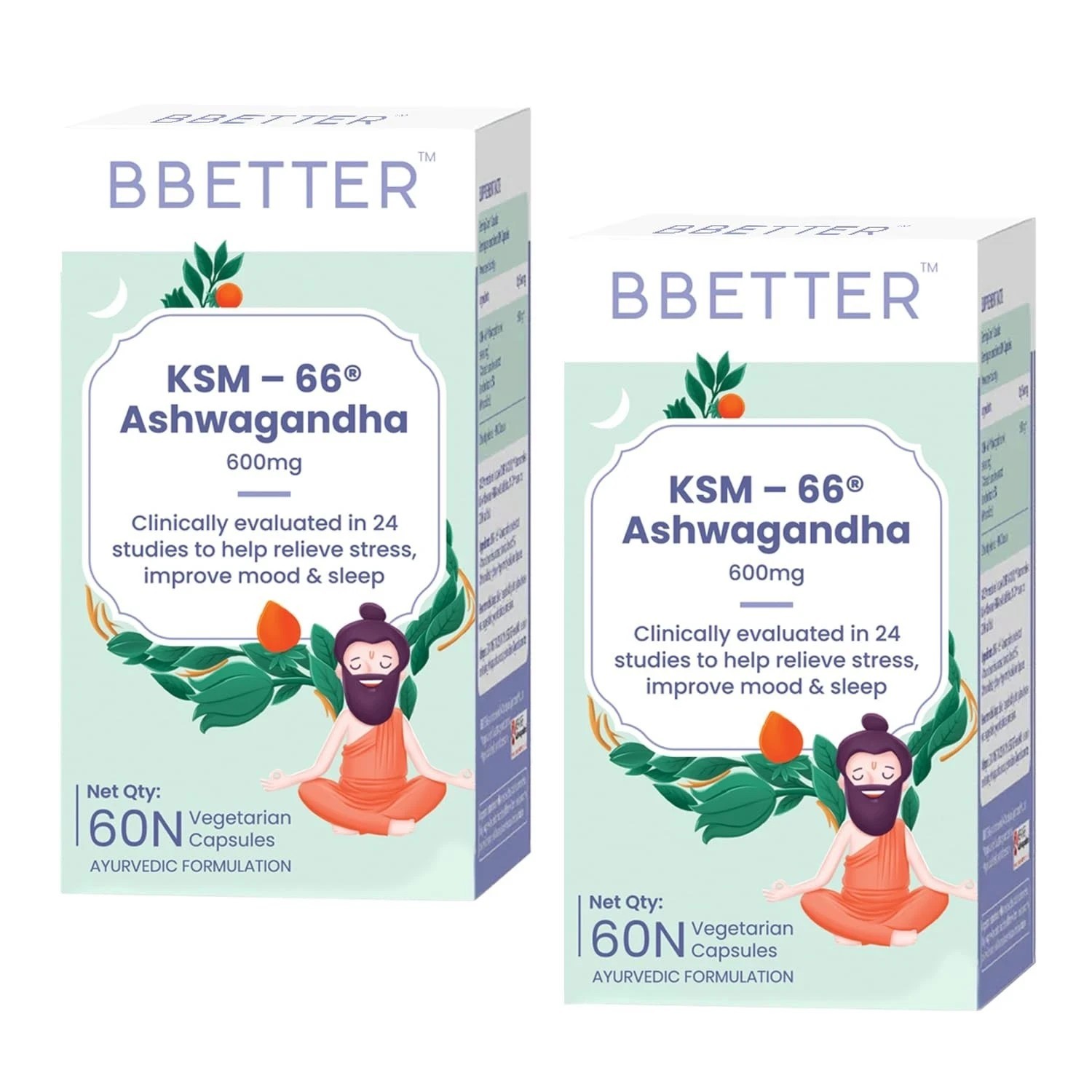 BBETTER Ashwagandha KSM-66 600mg | Stress Sleep Anxiety Relief 120 Caps