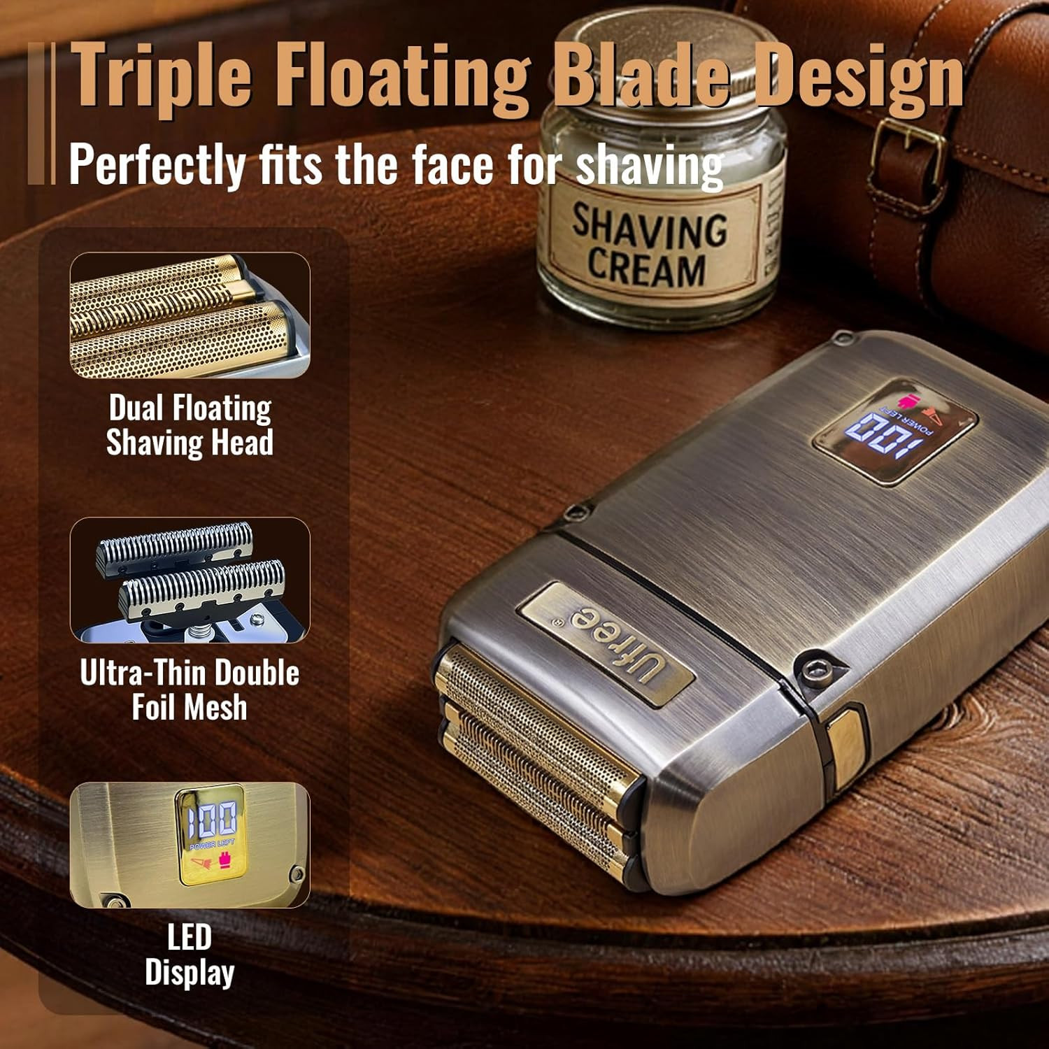 Hair Clippers for Men, Beard Trimmer, Foil Shaver 3-In-1 Grooming Kit | Type-C F