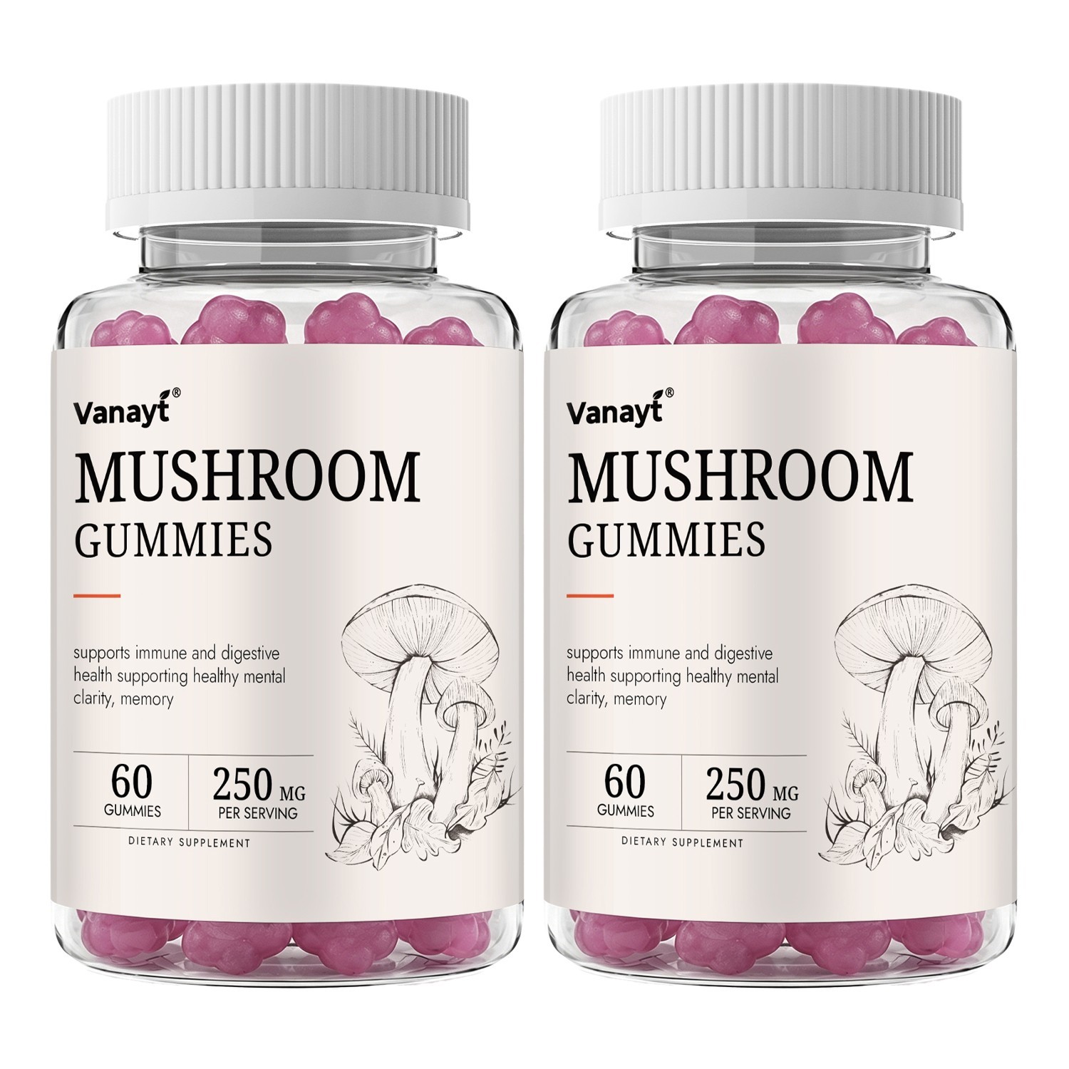 10x Mushroom Complex Supplement, Lions Mane, Reishi, Shiitake, Immune Gummies