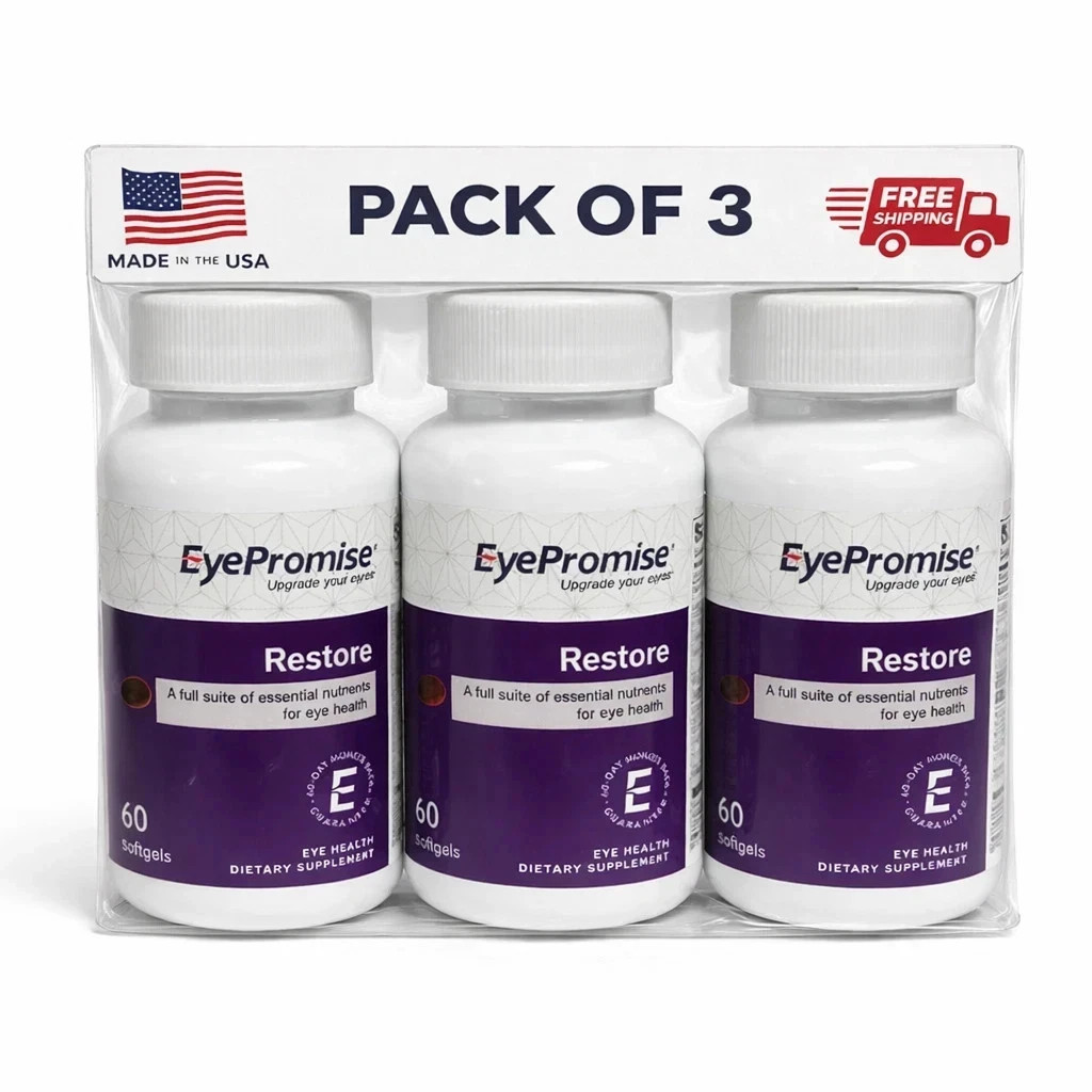 Pack of 3 EyePromise Restore Macular Health Supplement 180 Softgels NEW