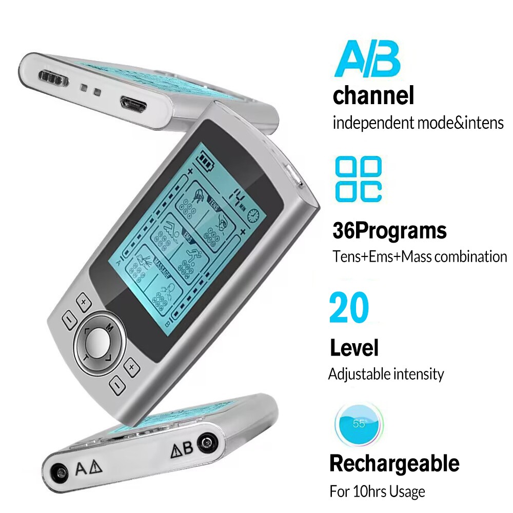 Tens Unit Muscle Stimulator Machine EMS Pulse 36 Modes Massager for Pain Relief
