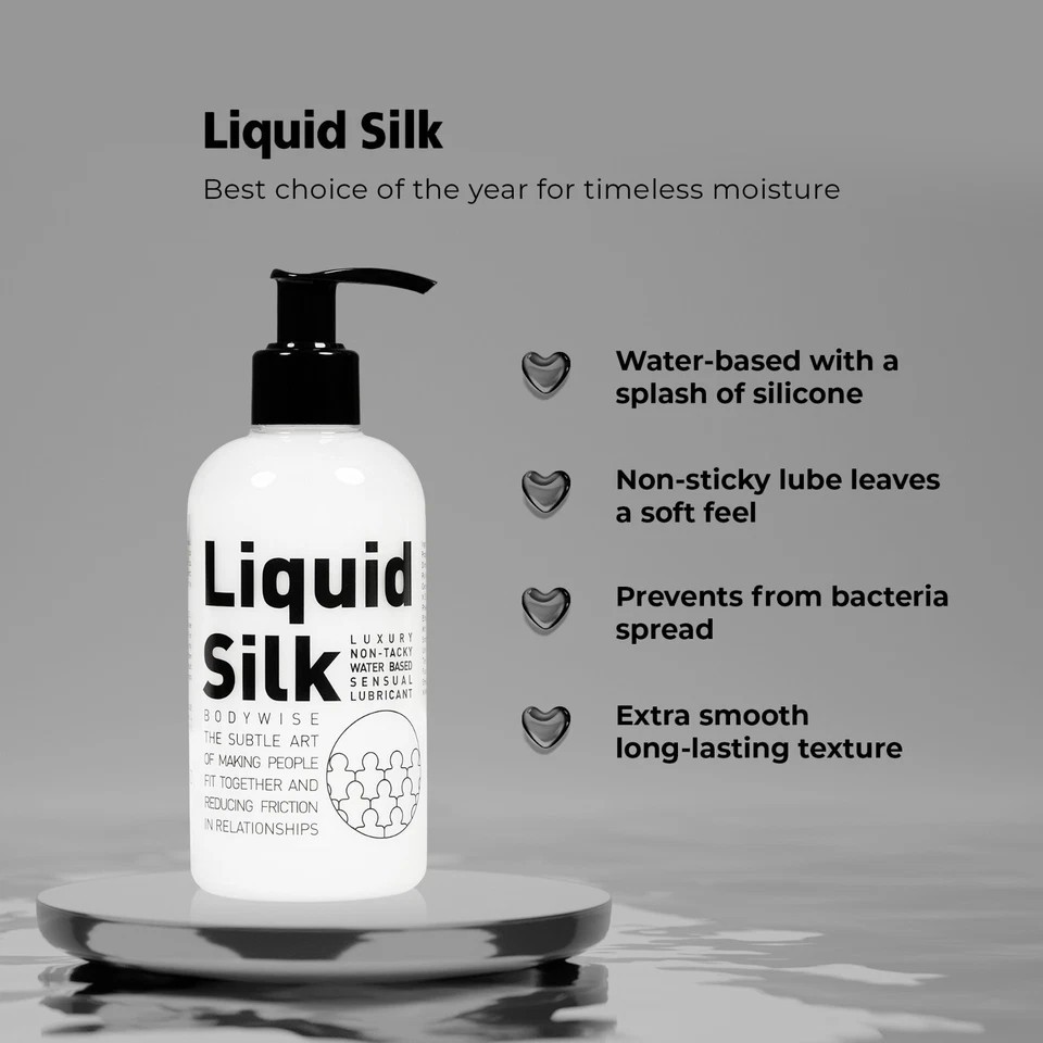 Liquid Silk Personal Water Based Lubricant Large Pump Bottle 250ml – PACK OF 3
