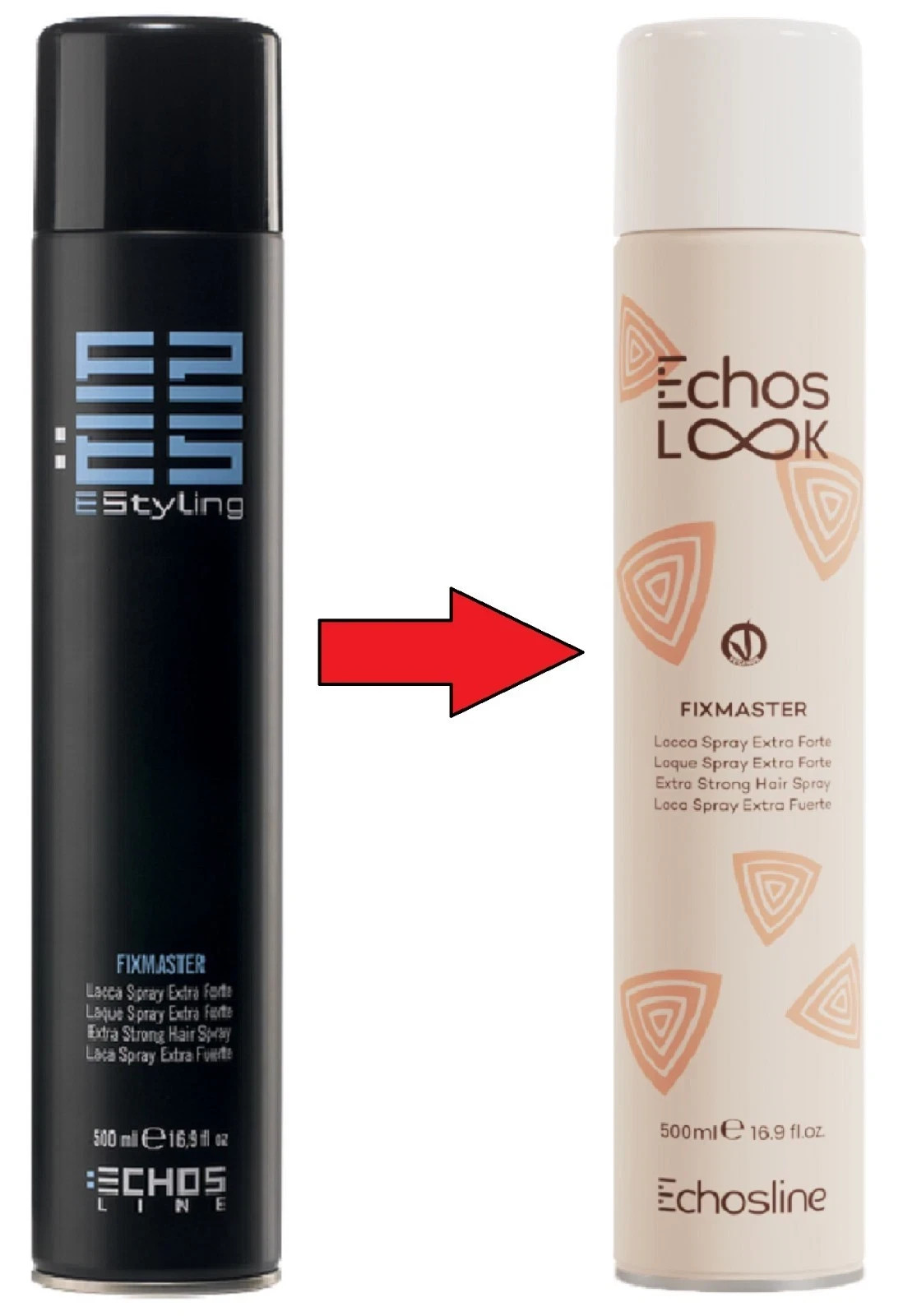 3 PIECES ECHOS FIXMASTER EXTRA STRONG SPRAY LACQUER 500ML ECHOSLINE