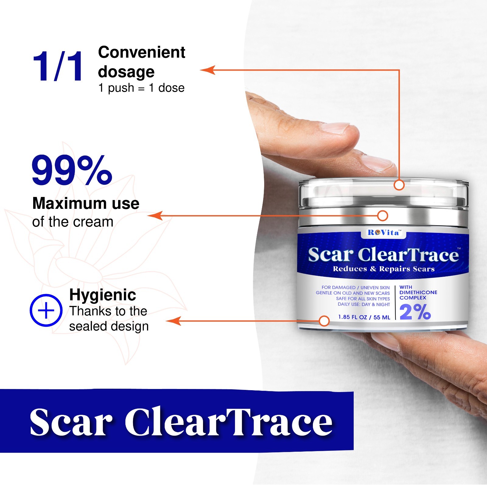Scar Removal Cream – Old Scars Stretch Mark Spots, Surgery, Burn, Injury Scar