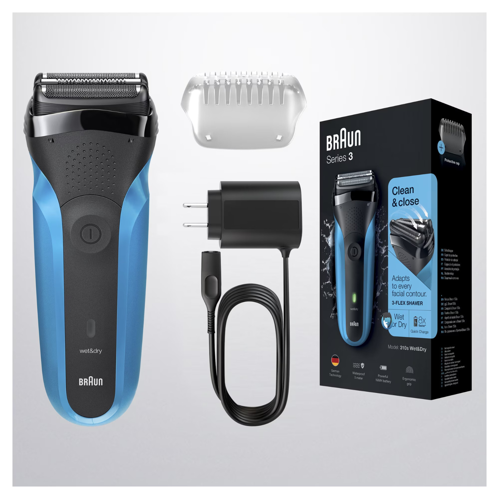Braun Series 3 310s Wet & Dry Electric Shaver for Men / Rechargeable Electric