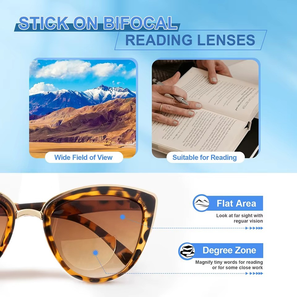 2Pcs Liquid Silicone Bifocal Reading Lens Stick-On Presbyopic Lenses Magnificati