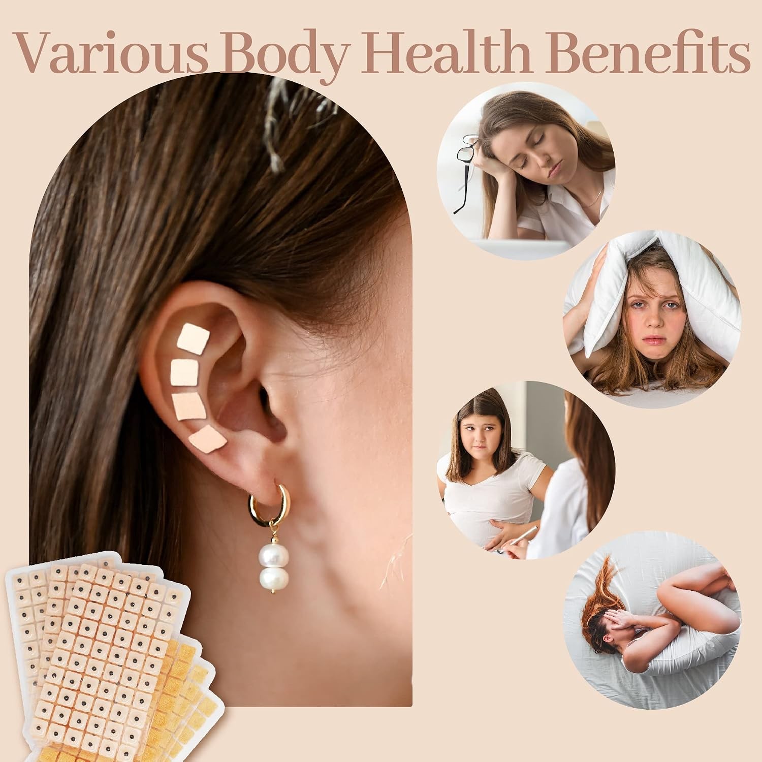1200Pcs Ear Seeds Acupuncture Kit, Auricular Sticker Kit with Ears Seed, Acupunc