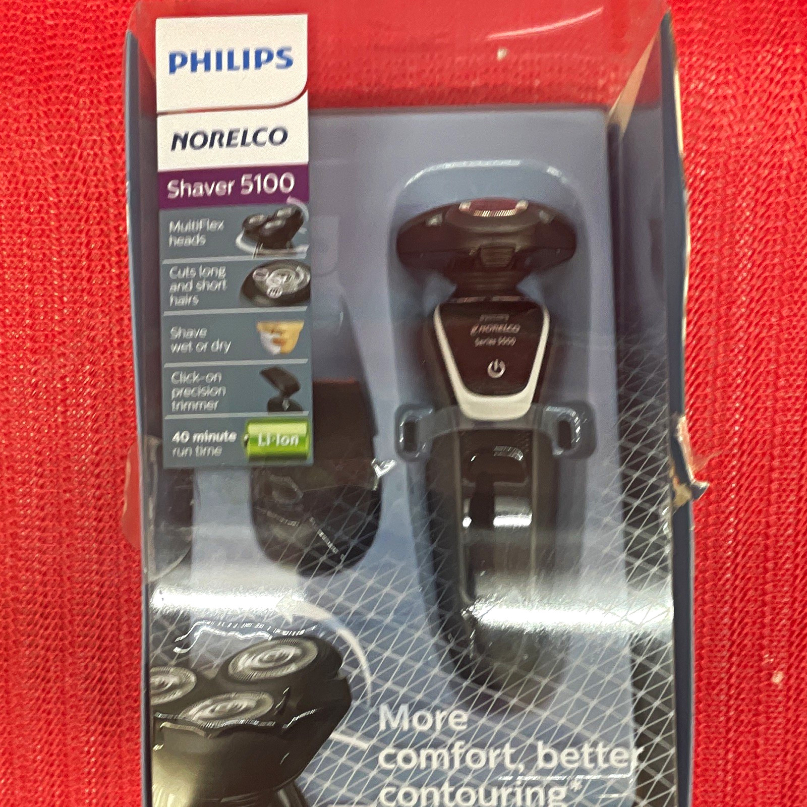 Philips Norelco Shaver 5100 3-Head Rotary Wet/Dry Cordless Shaver w/ Trimmer