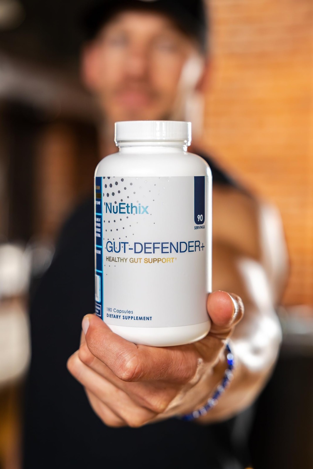 NuEthix Formulations Gut Defender+ Microbiome 180 Count (Pack of 1), Red