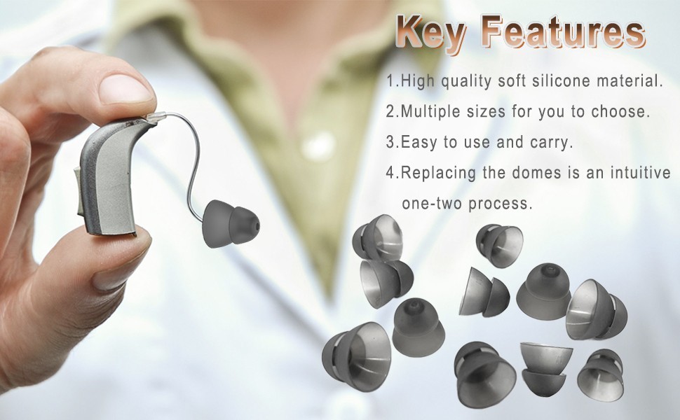 Hearing Aid Power Domes Close Domes Ear Tips for Resound Sure Fit Style RIC RITE