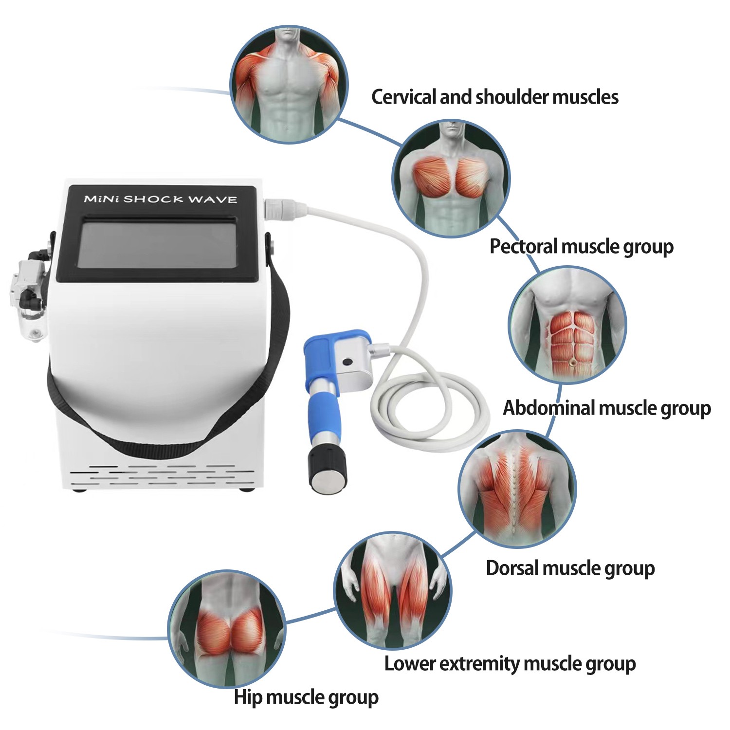 8 Bar Pneumatic ED Shockwave Therapy Machine Pain Relief Massage ED Treatment US