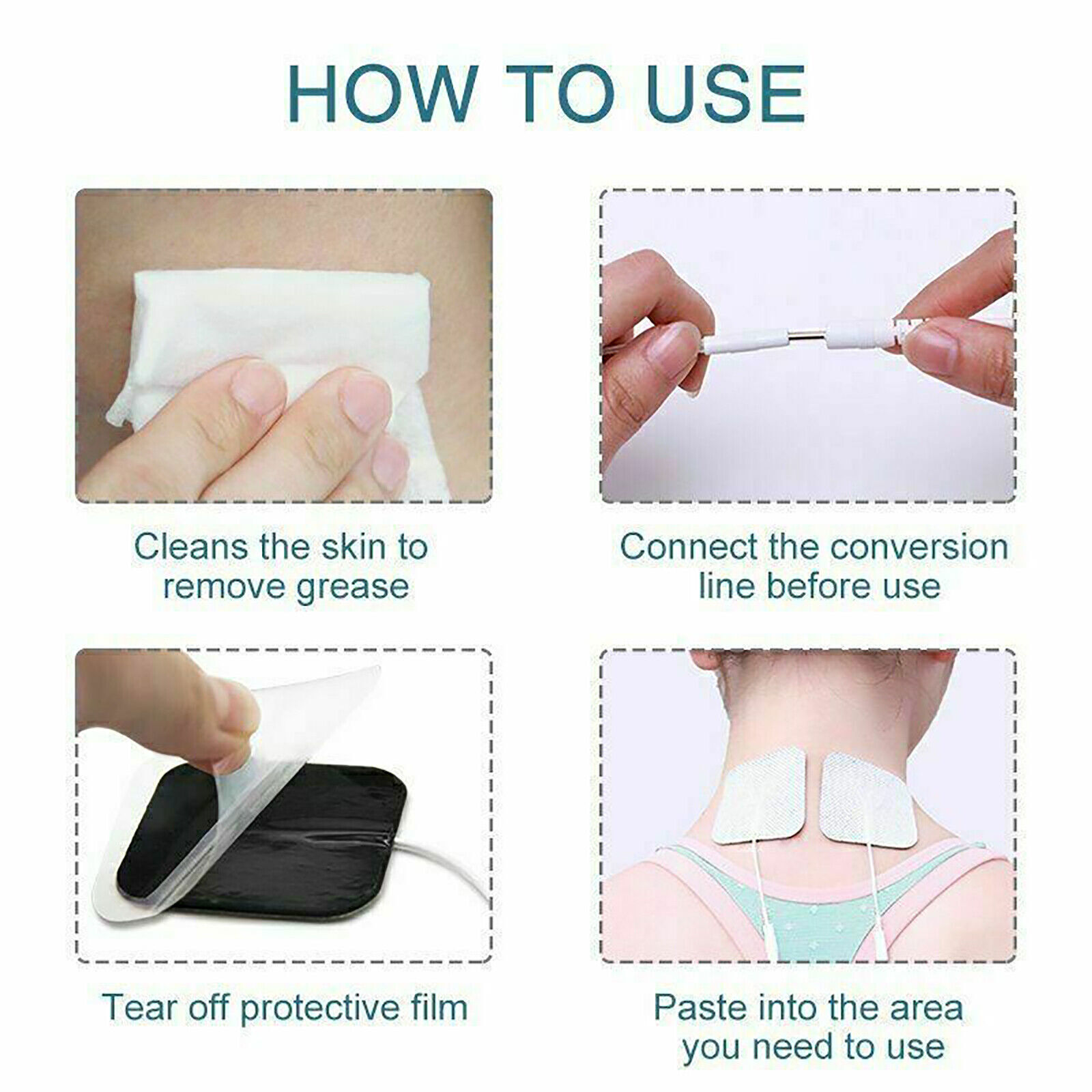 40PCS Replacement Electrode Pads for Massagers Units 2×2” FDA Approved USA