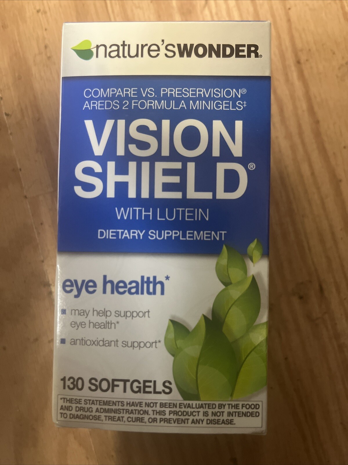 Nature’s Wonder Vision Shield Lutein Eye Healh Dietary Supplement 130 Softgels
