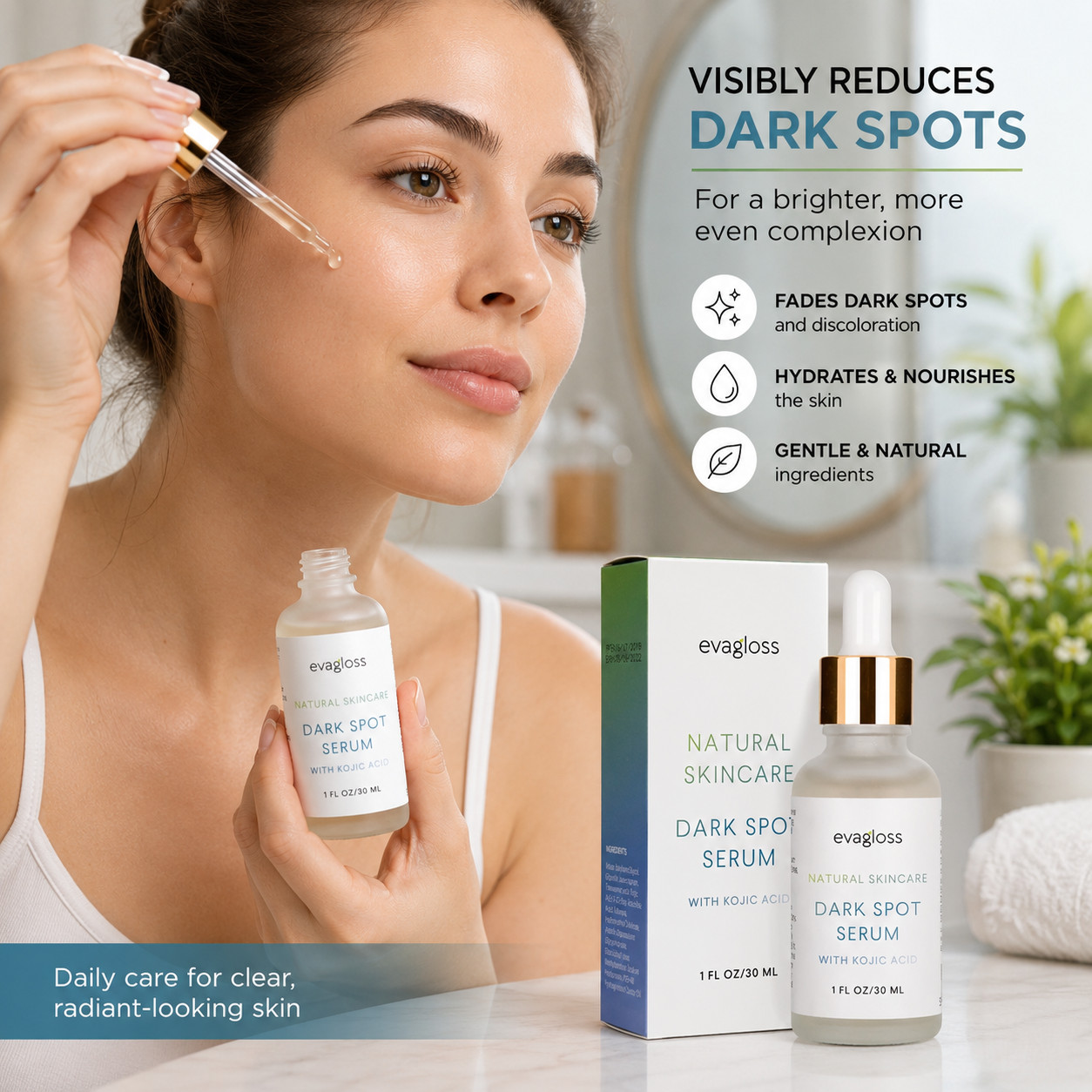 Evagloss Dark Spot Serum with Kojic Acid Face Brightening Corrector 30ml