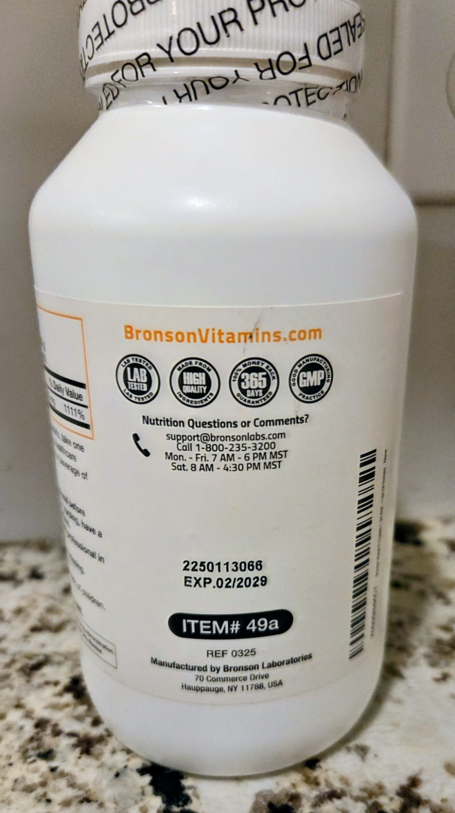 Bronson Vitamin C Powder, Pure Ascorbic Acid Soluble Fine Crystals 1lb 1000 mg