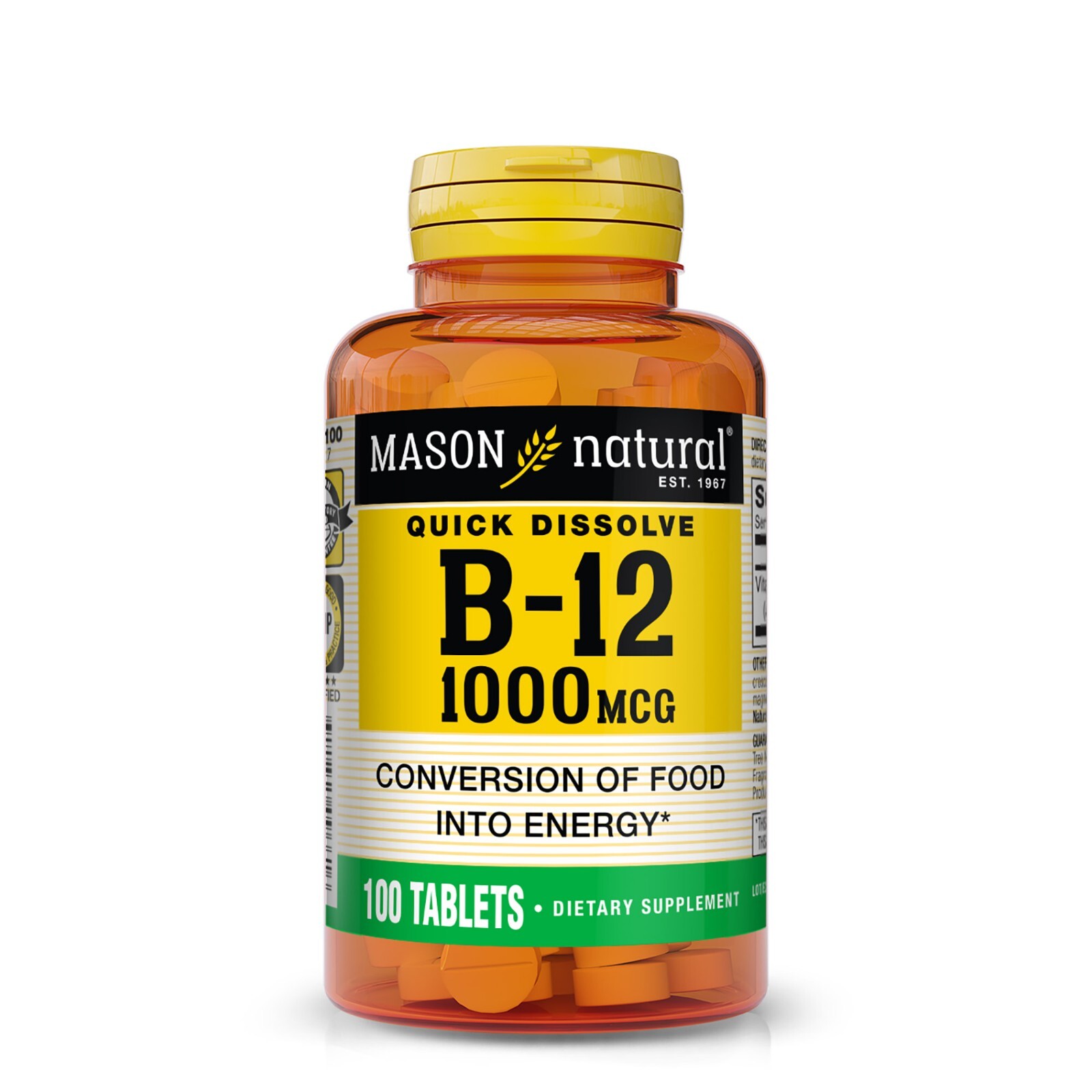 Mason Natural Vitamin B12 1000 mcg Quick Dissolve – Healthy Conversion of Food