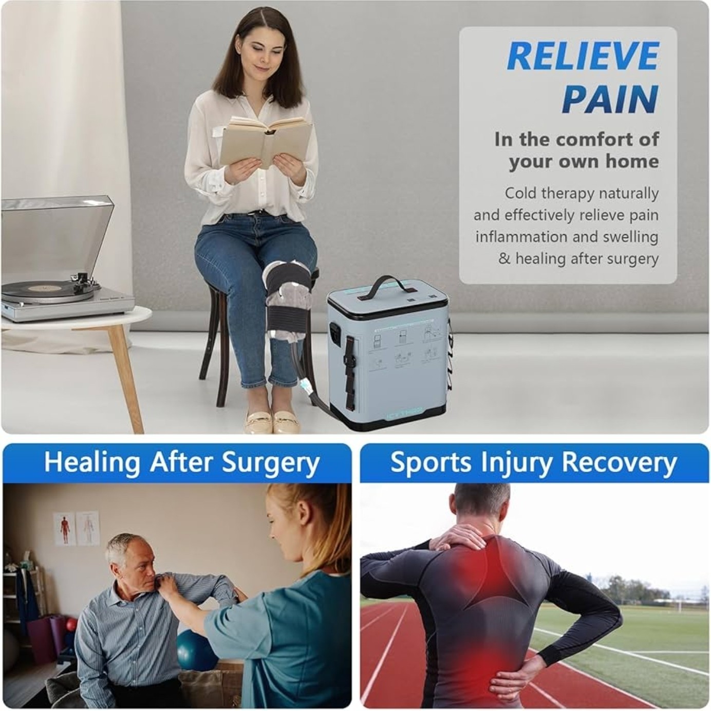 ICYTHRP Cold Therapy Machine Programmable Timer, Portable Ice Machine for Knee
