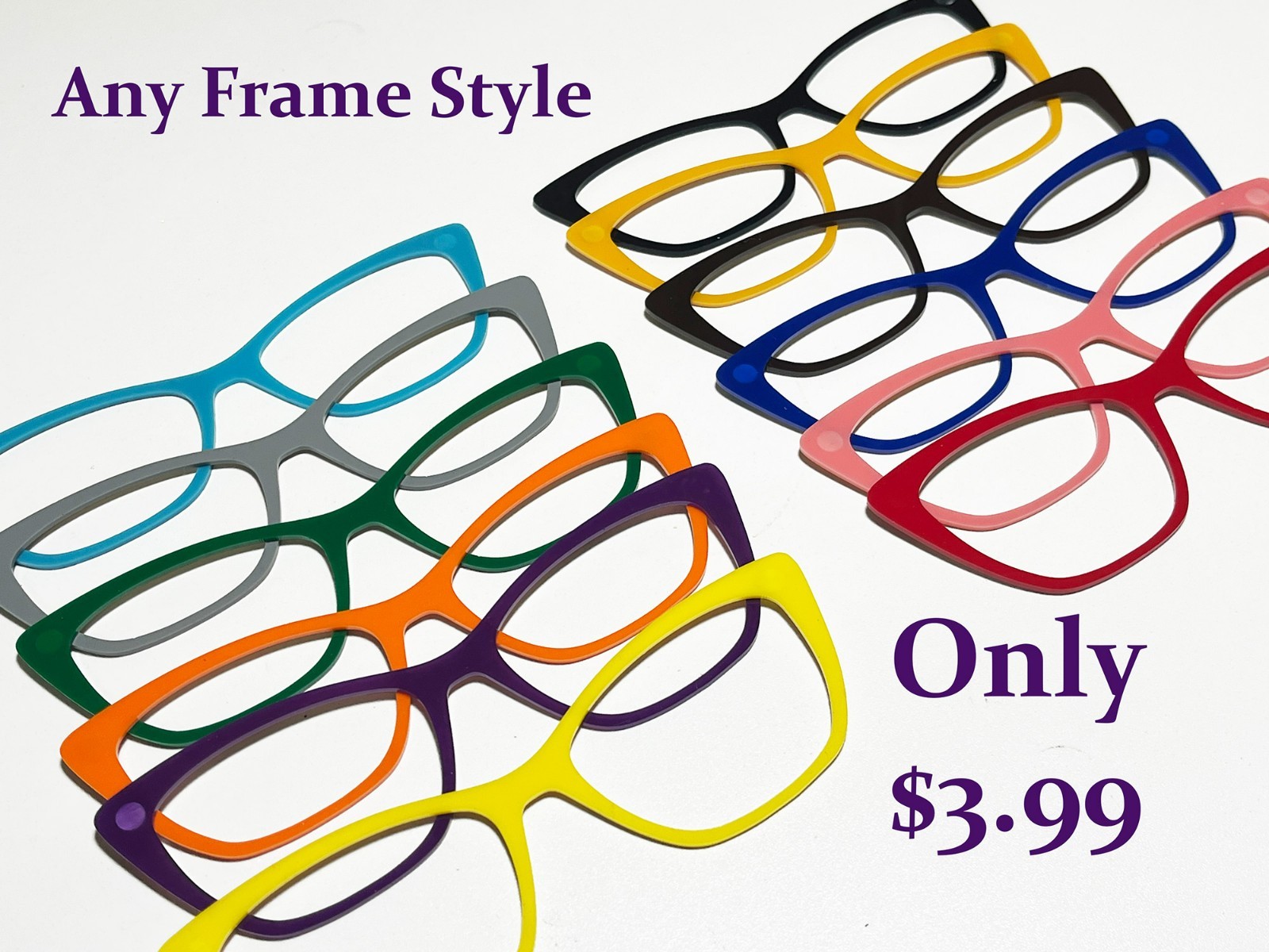 PAIR EYEWEAR COMPATIBLE BLANKS – Solid Color Acrylic Laser Cut Frame Toppers