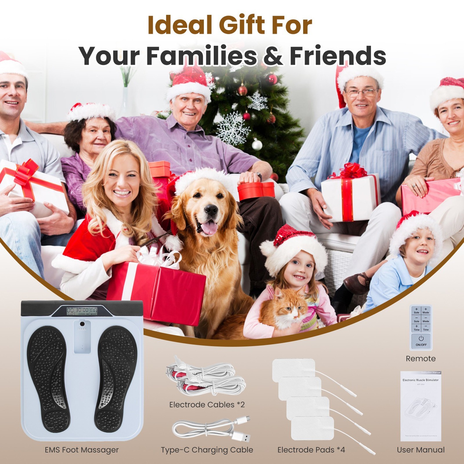 TENS Foot Circulation EMS Pain Relief Relaxation Massage Legs 10 Modes 50 Levels