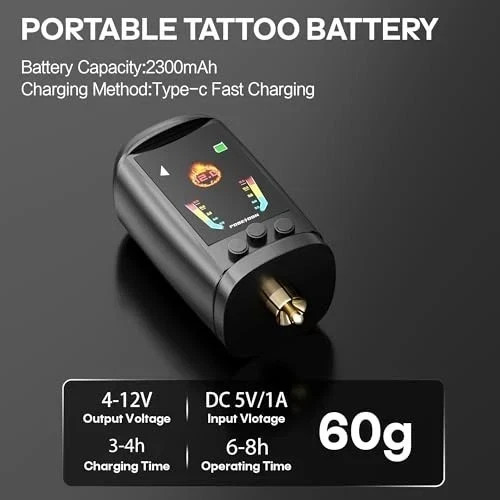 Wireless Tattoo Kit Complete for Beginners Pen Machine with Power Supply Needles