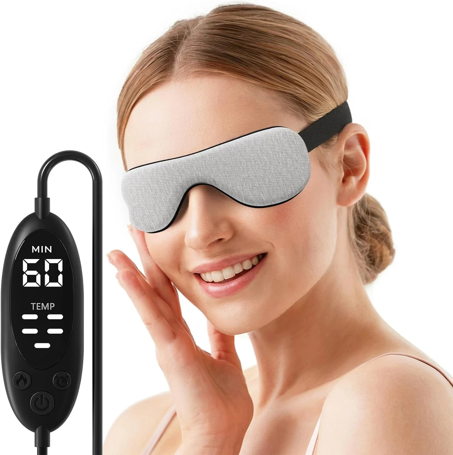 Heated Eye Mask – Warm Compress for Dry Eyes, USB Electric Heating Pad for Stye