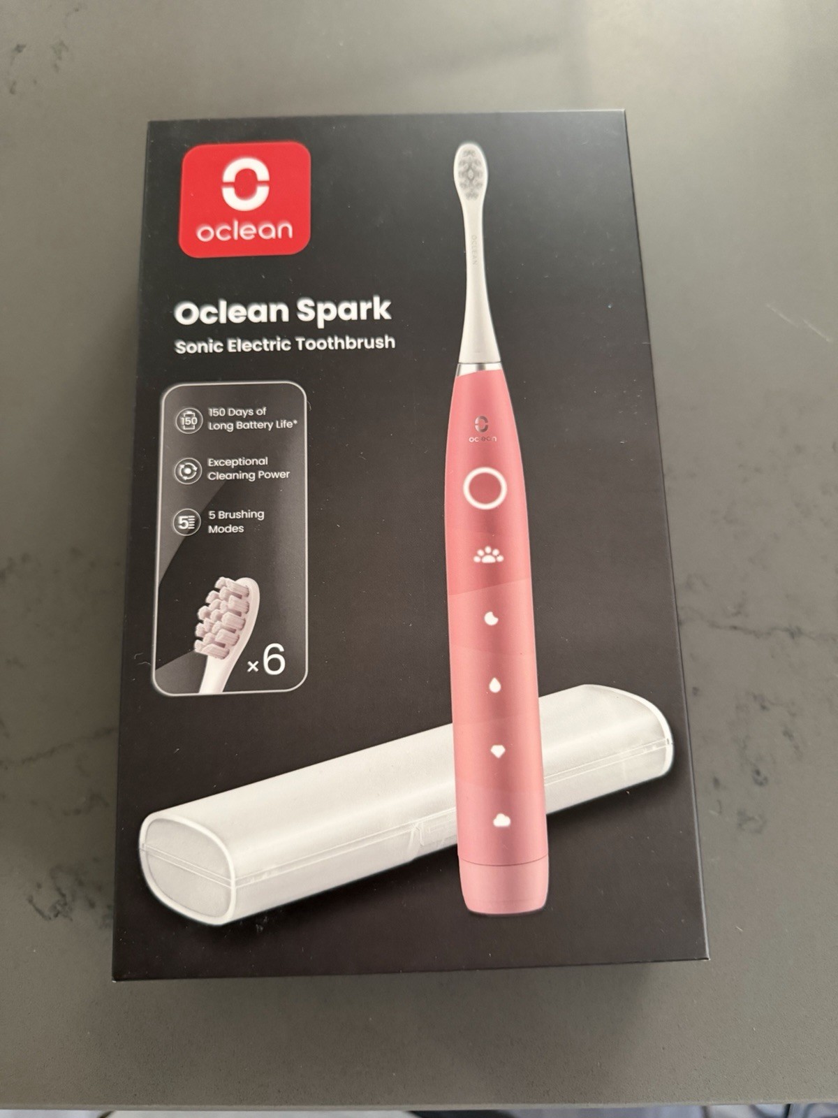 New sealed Oclean Spark Sonic Electric Toothbrush 5 Modes & 6 Brush Heads