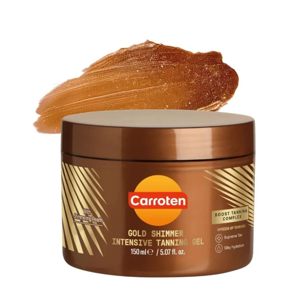 Carroten Gold Shimmer Intensive Tanning Gel SPF0 5.07 fl oz – Made in Greece