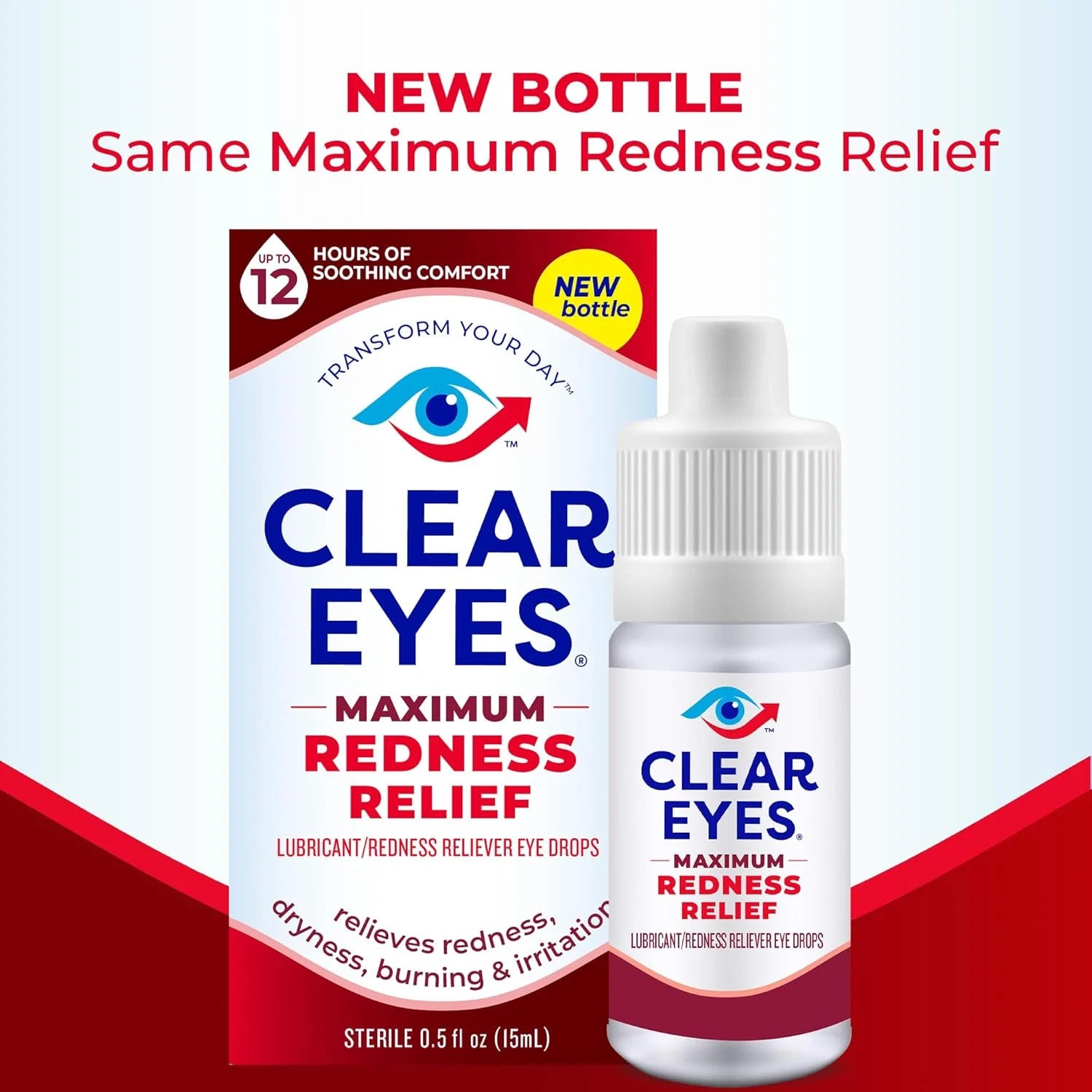 3 Pack Clear Eyes Maximum Strength Redness Relief Eye Drops 0.5 Oz Each