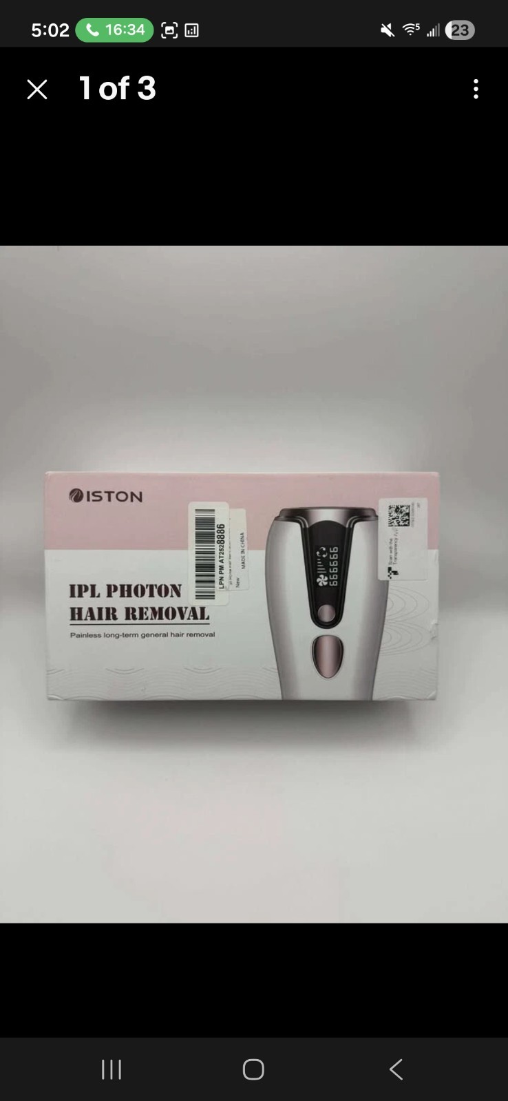 Iston KT01 IPL Hair Removal Device for Body, Face, Legs, Arms, Underarms