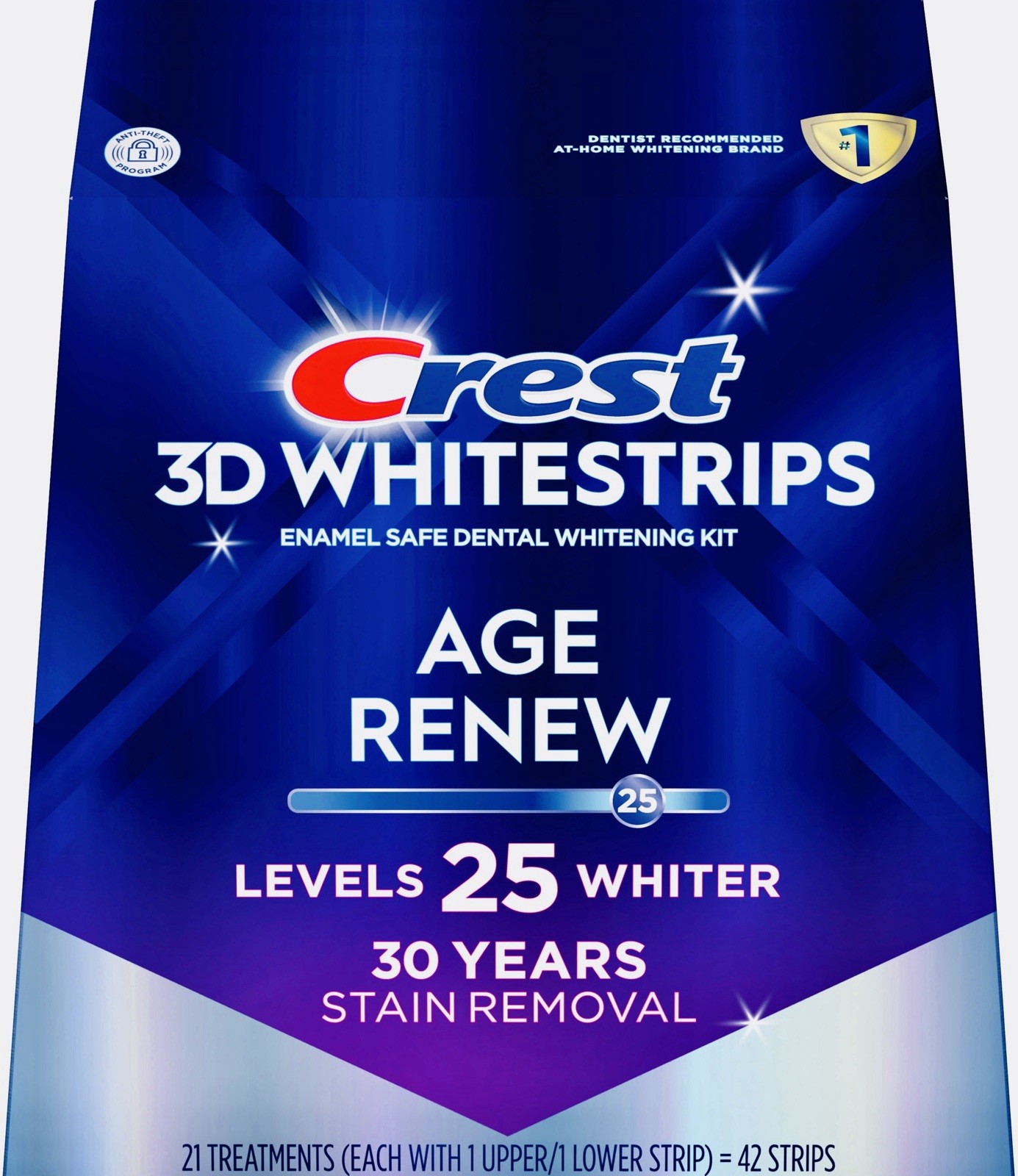 Crest 3D Whitestrips Age Renew 25 Levels Whiter 30 Years Stain Removal 42 Strips