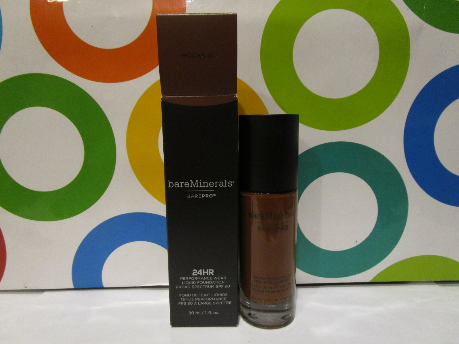 BARE MINERALS ~ BARE PRO 24 HR PERFORMANCE LIQUID FOUNDATION ~ 31 MOCHA ~ BOXED