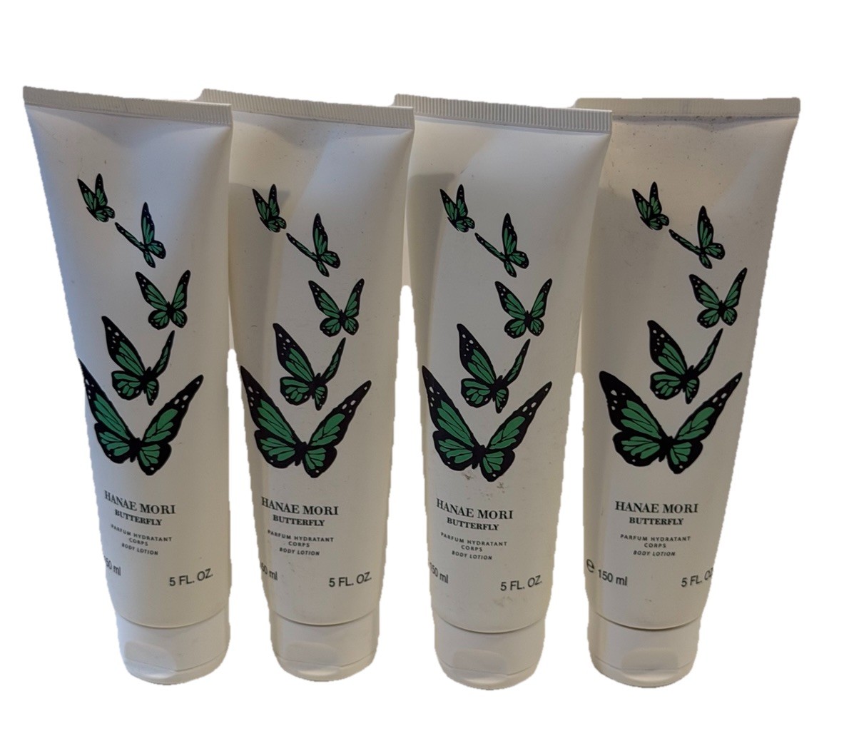 HANAE MORI-BUTTERFLY 4 X 5.0 Oz BODY LOTION NEW AS SHOWN 4 PCs.