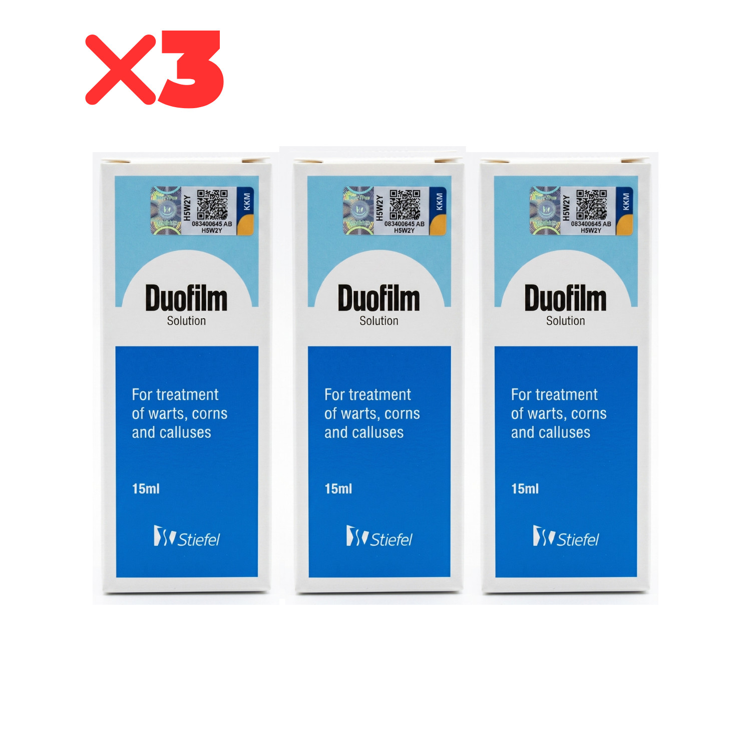 3x Duofilm 15ml Skin Wart Remover For Treatment of Corns Calluses
