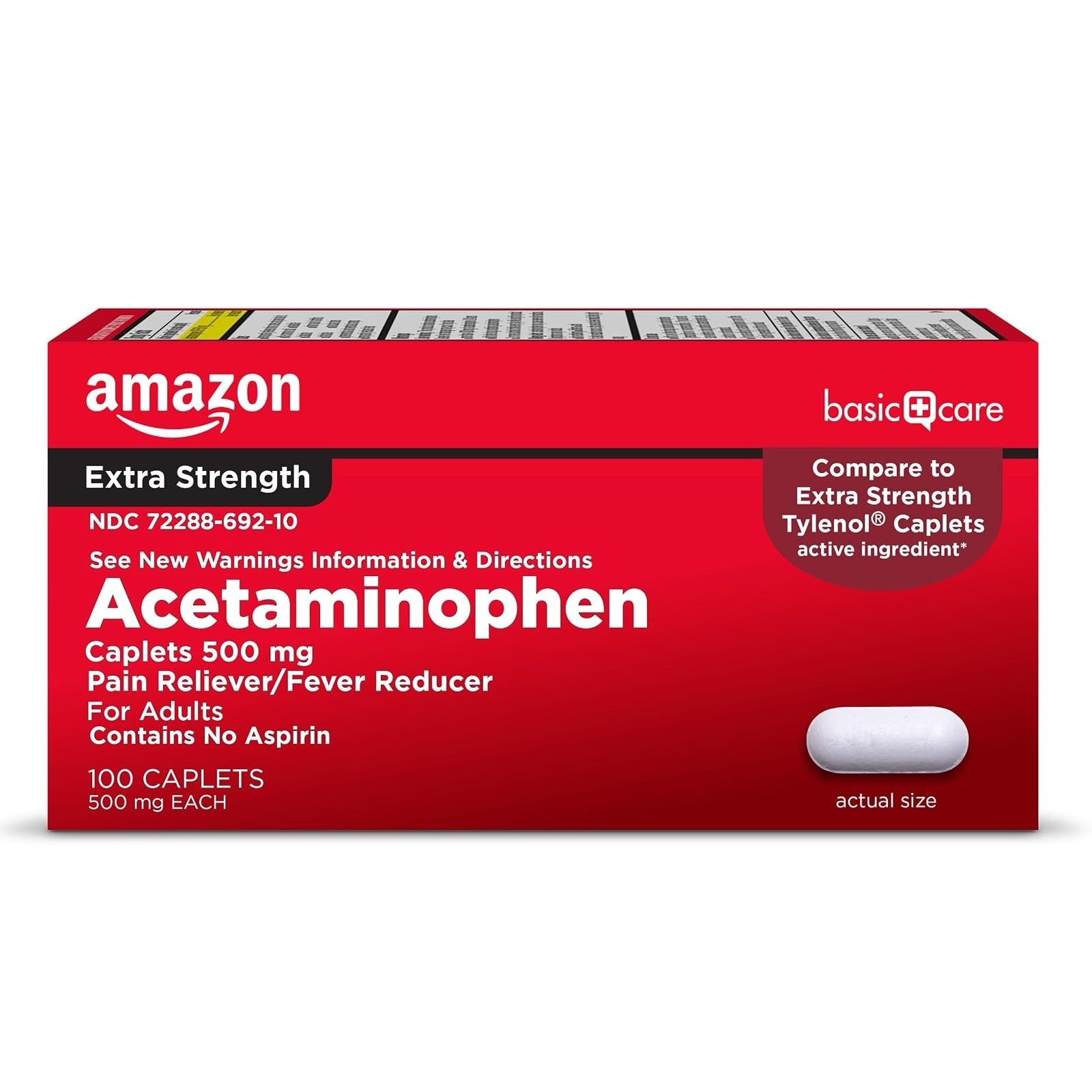 Amazon Basic Care Extra Strength Pain Relief 500 mg Caplets 200 Count