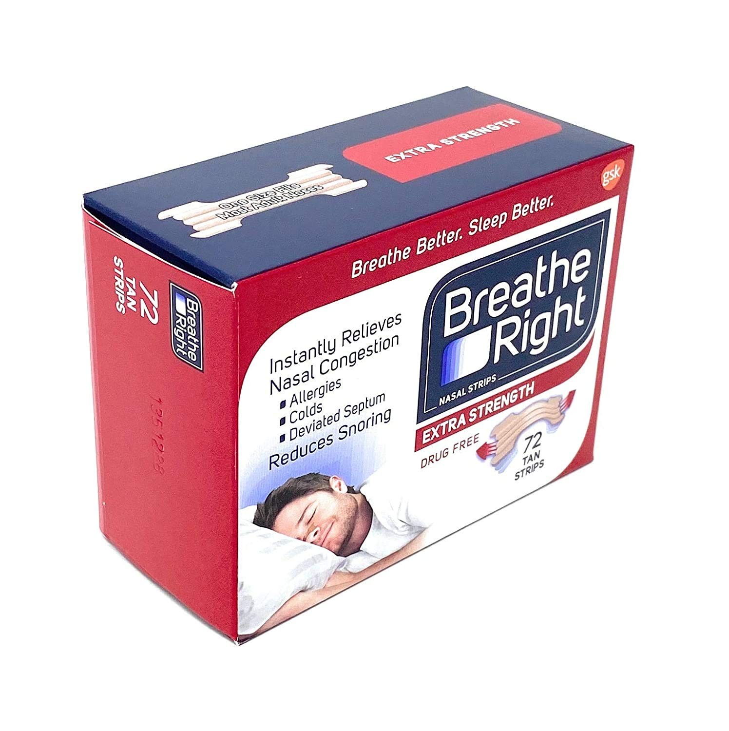 Extra Strength Breathe Right Strips 2Pack 72 Count Nose Strips for Snoring Re…