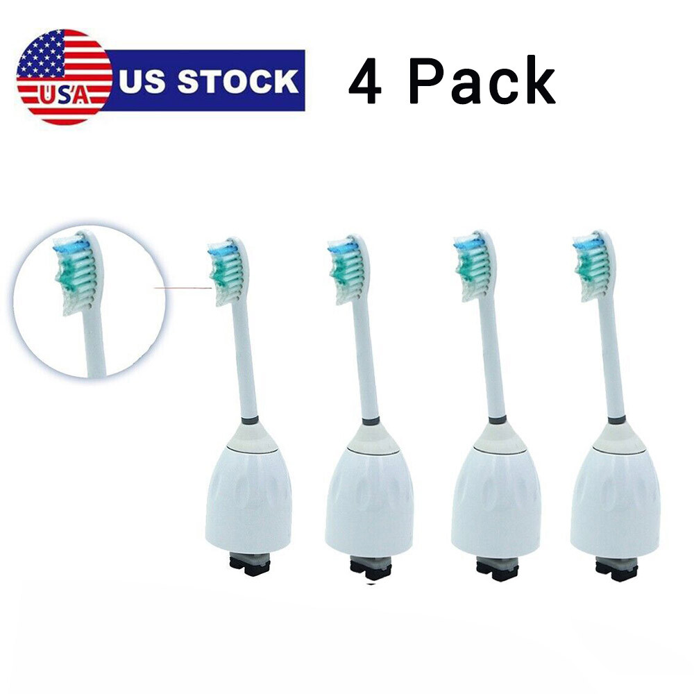 4 Pack Replacement Brush Heads for Philips Sonicare E series Toothbrush HX7002