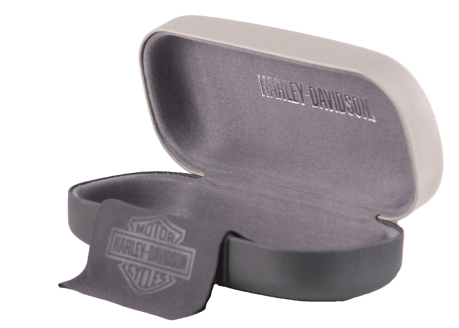 NEW Harley Davidson Large Sunglasses Hard Case Grey/Black with Cloth & Pouch