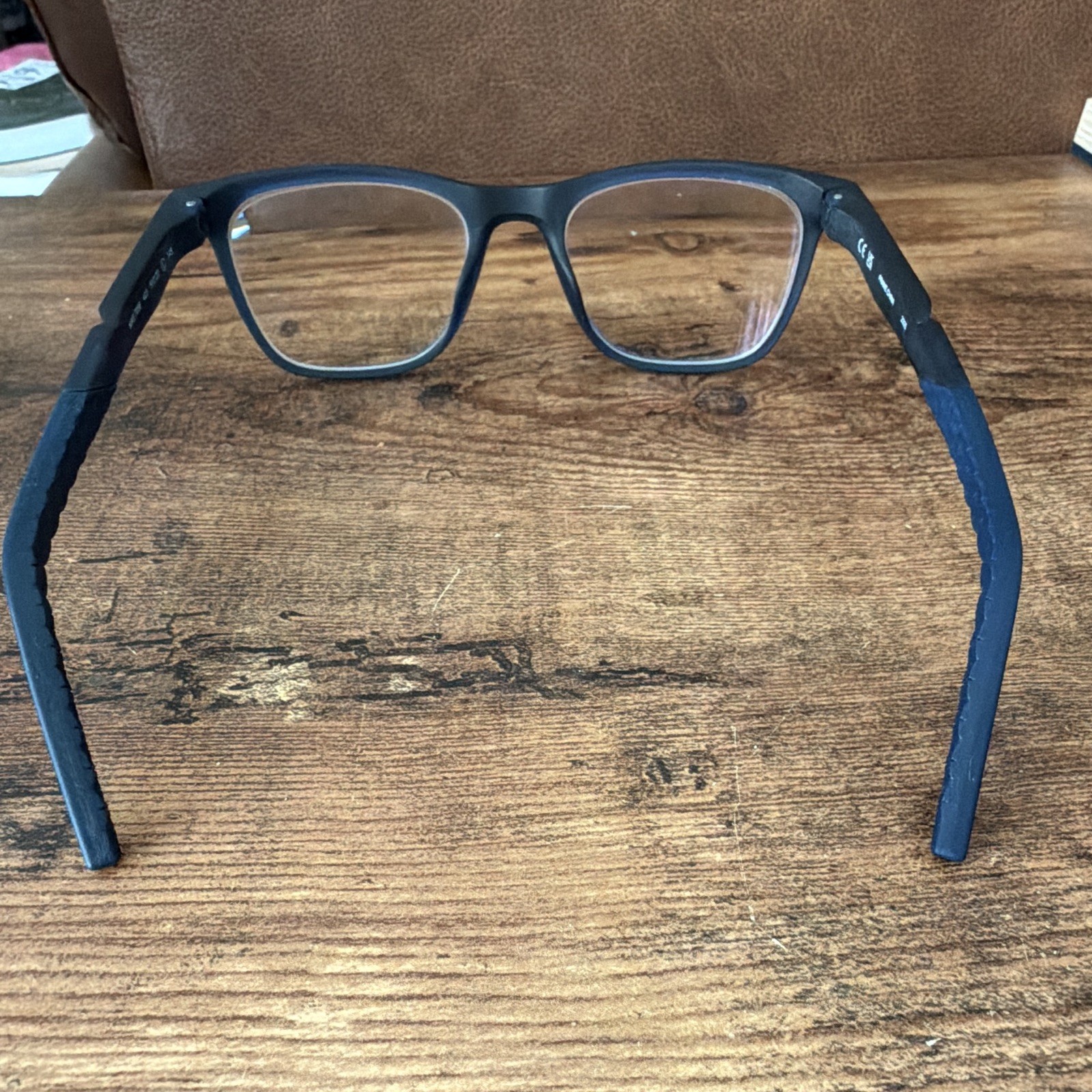 Nike Unisex Adults Full Rim Plastic Eyeglasses Frames, Blue Solid Rectangular