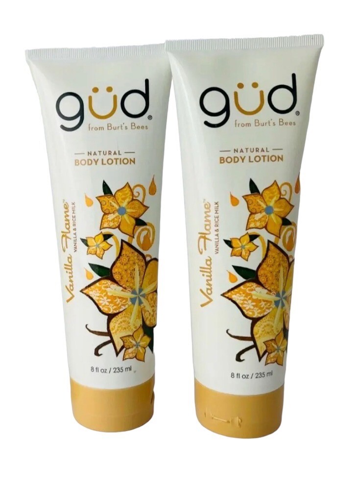 Lot of 2 Gud by Burt’s Bees Vanilla Flame Natural Body Lotion 8 oz NEW
